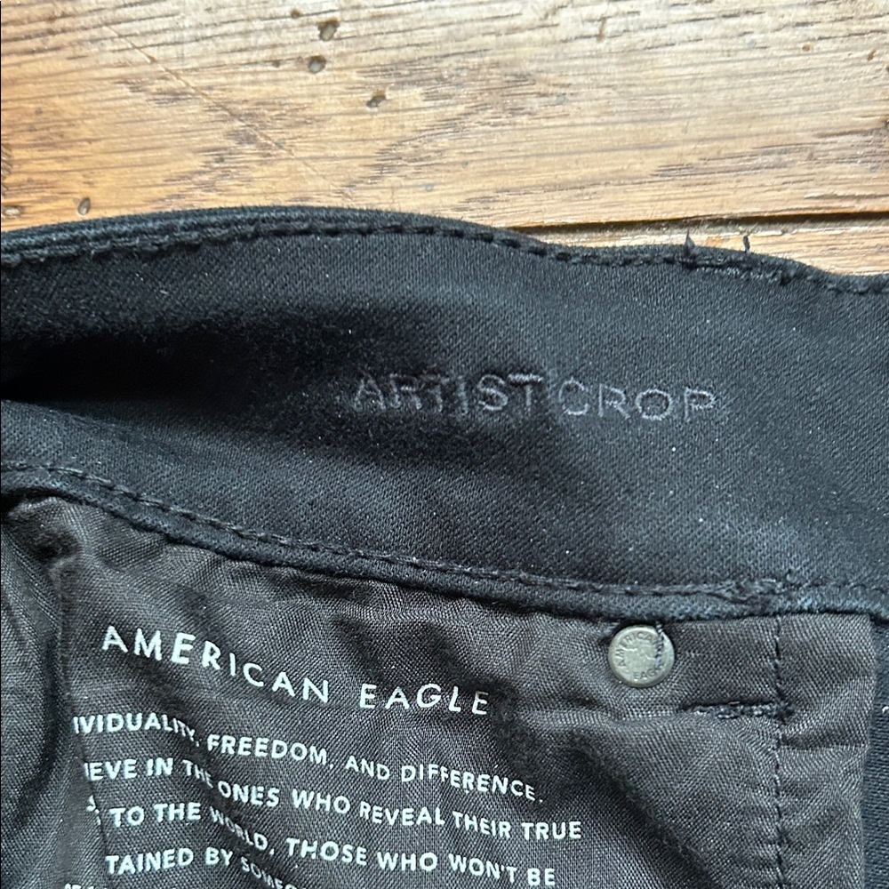 American Eagle Outfitters Womens Black Artist Crop Jeans - Picture 4 of 9